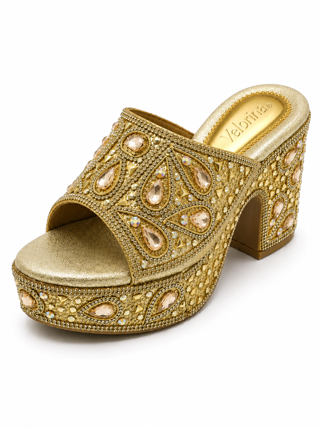 Velorina Women’s Embellished Platform Heels – Premium Party Wear Sandals