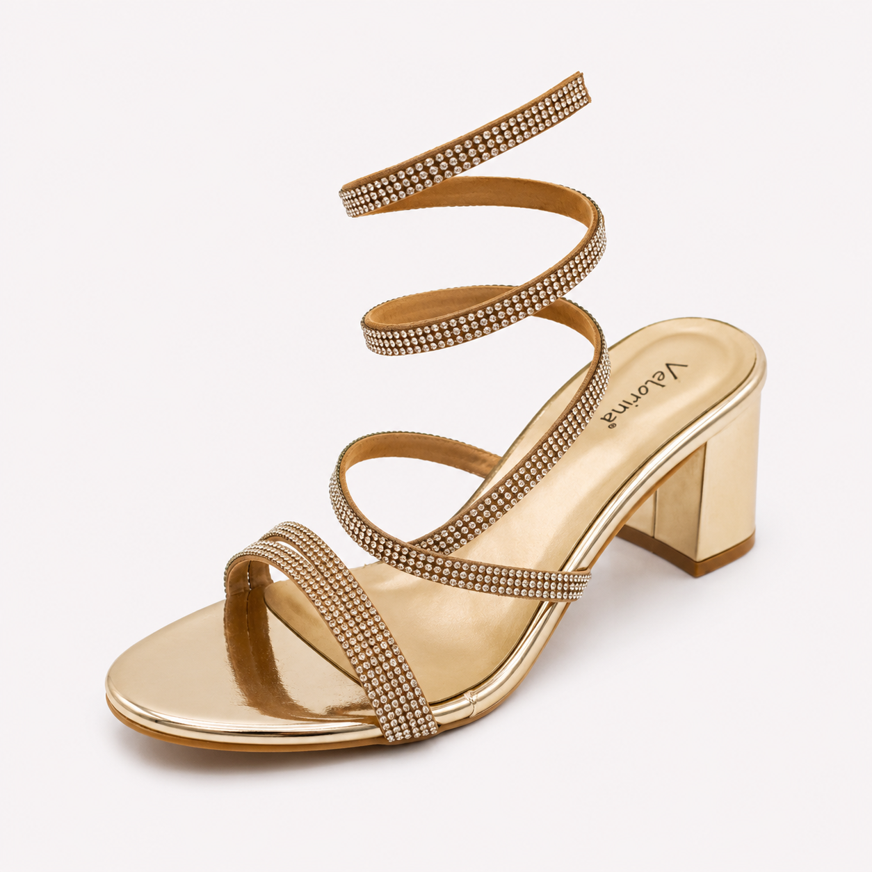 Velorina Women’s Lace-Up Block Heel Sandals – Premium Party Wear Heels