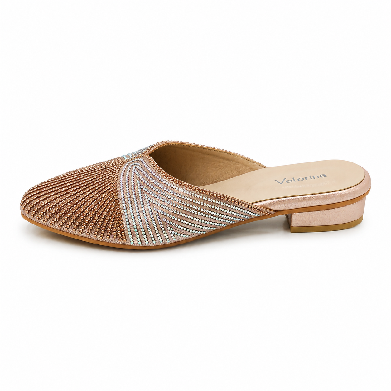 Velorina Women’s Glitter Pointed Toe Flats – Premium Elegant Slip-On Sandals