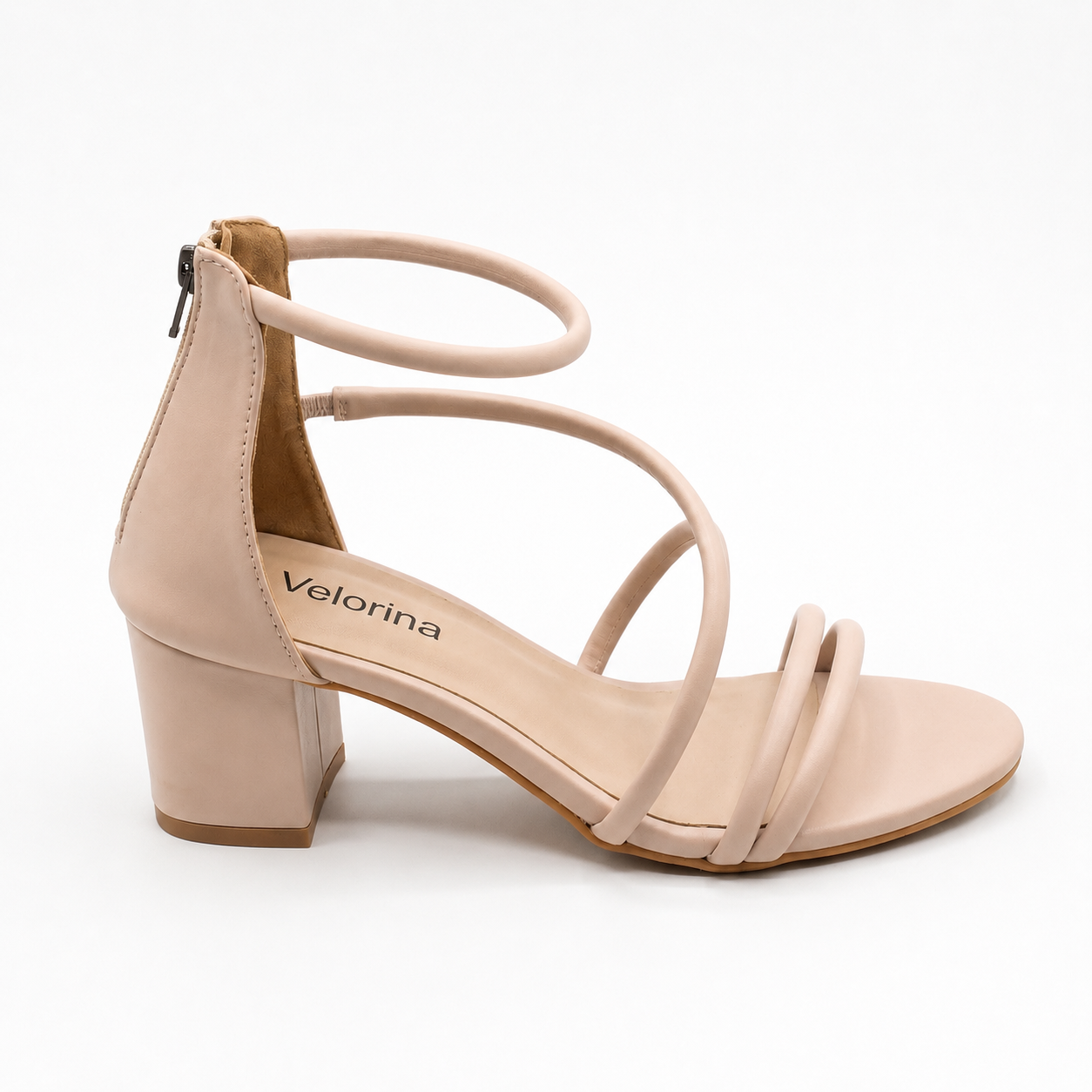 Velorina Women’s Minimal Strappy Block Heel Sandals – Elegant Party Wear Heels