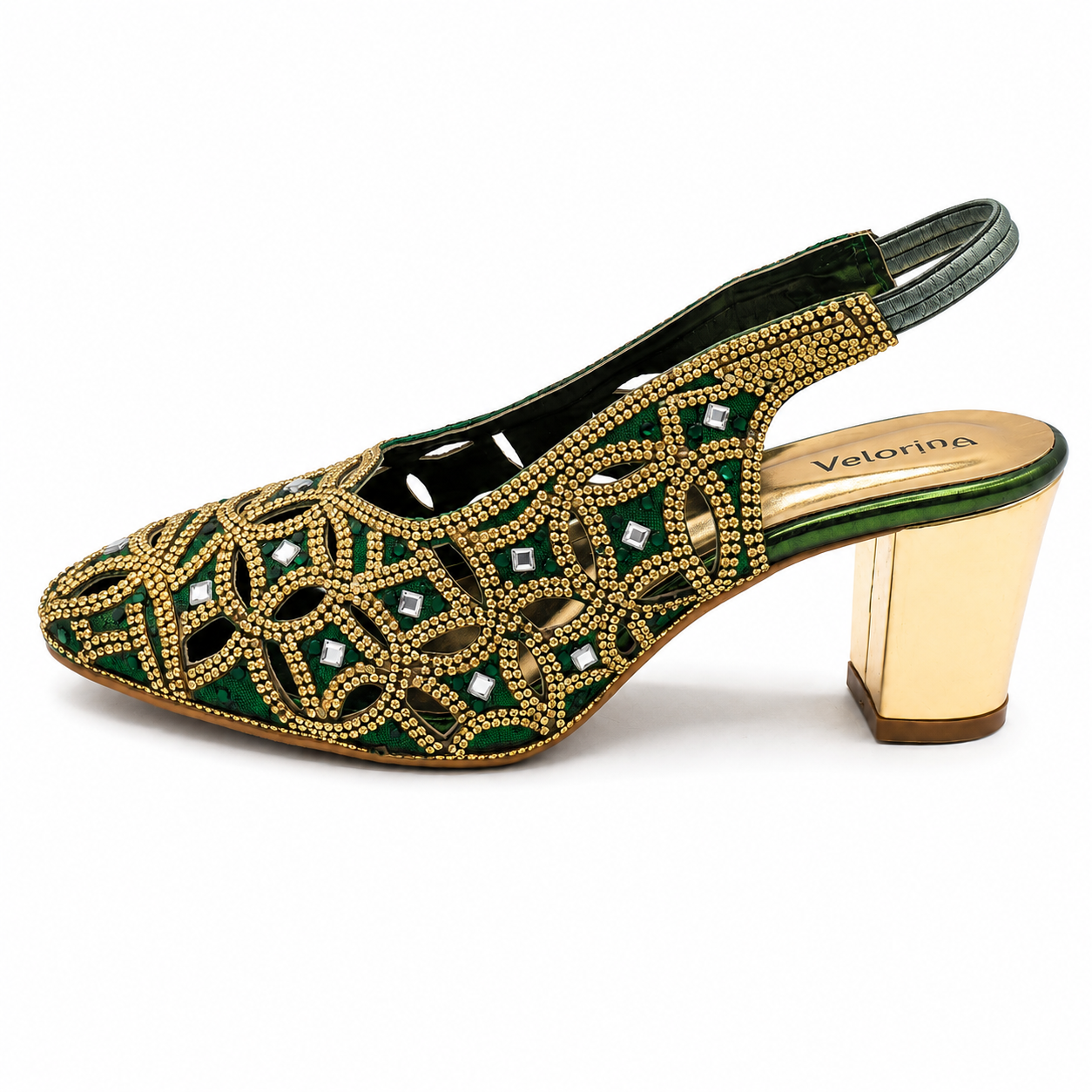 Velorina Women’s Embroidered Slingback Heels – Premium Ethnic Party Sandals