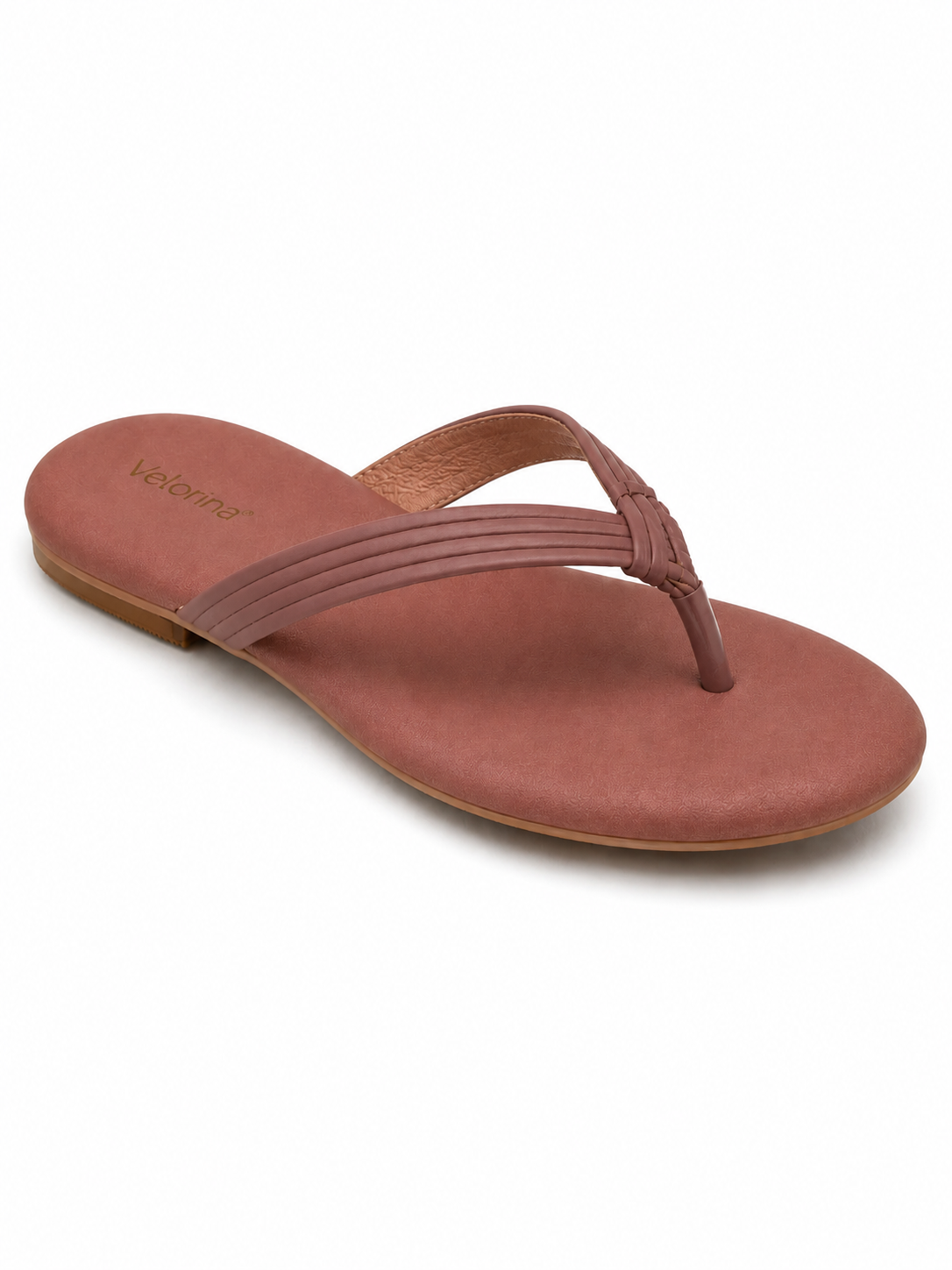 Velorina Women’s Blush Pink Flat Toe-Ring Sandals