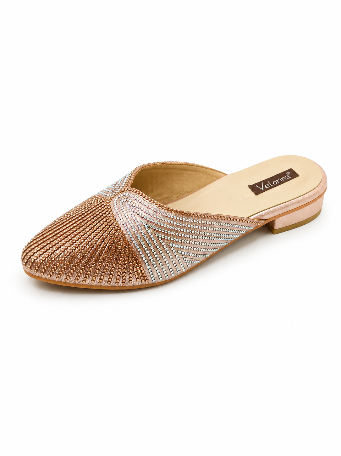 Velorina Women’s Glitter Pointed Toe Flats – Premium Elegant Slip-On Sandals