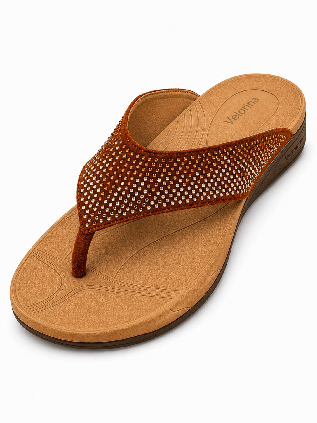 Velorina Women’s Embellished Toe Ring Flats – Stylish Casual Sandals