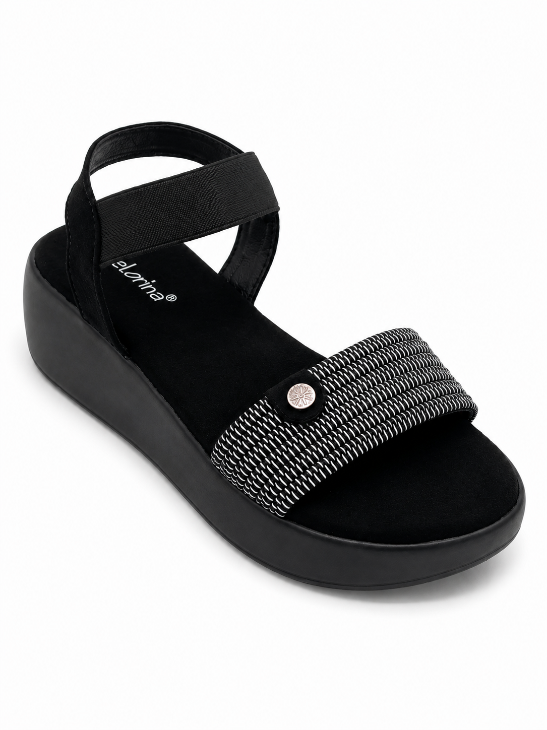 Floral Print Toe-Ring Wedge Sandals for Women