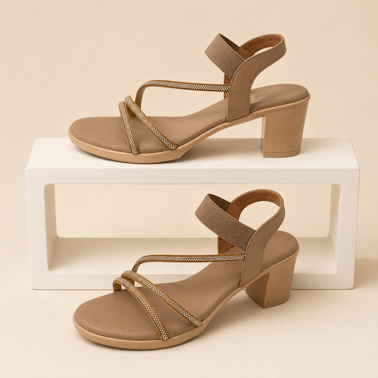 Velorina Women’s Premium Block Heel Sandals – Party & Wedding Wear Stylish Heels for Women