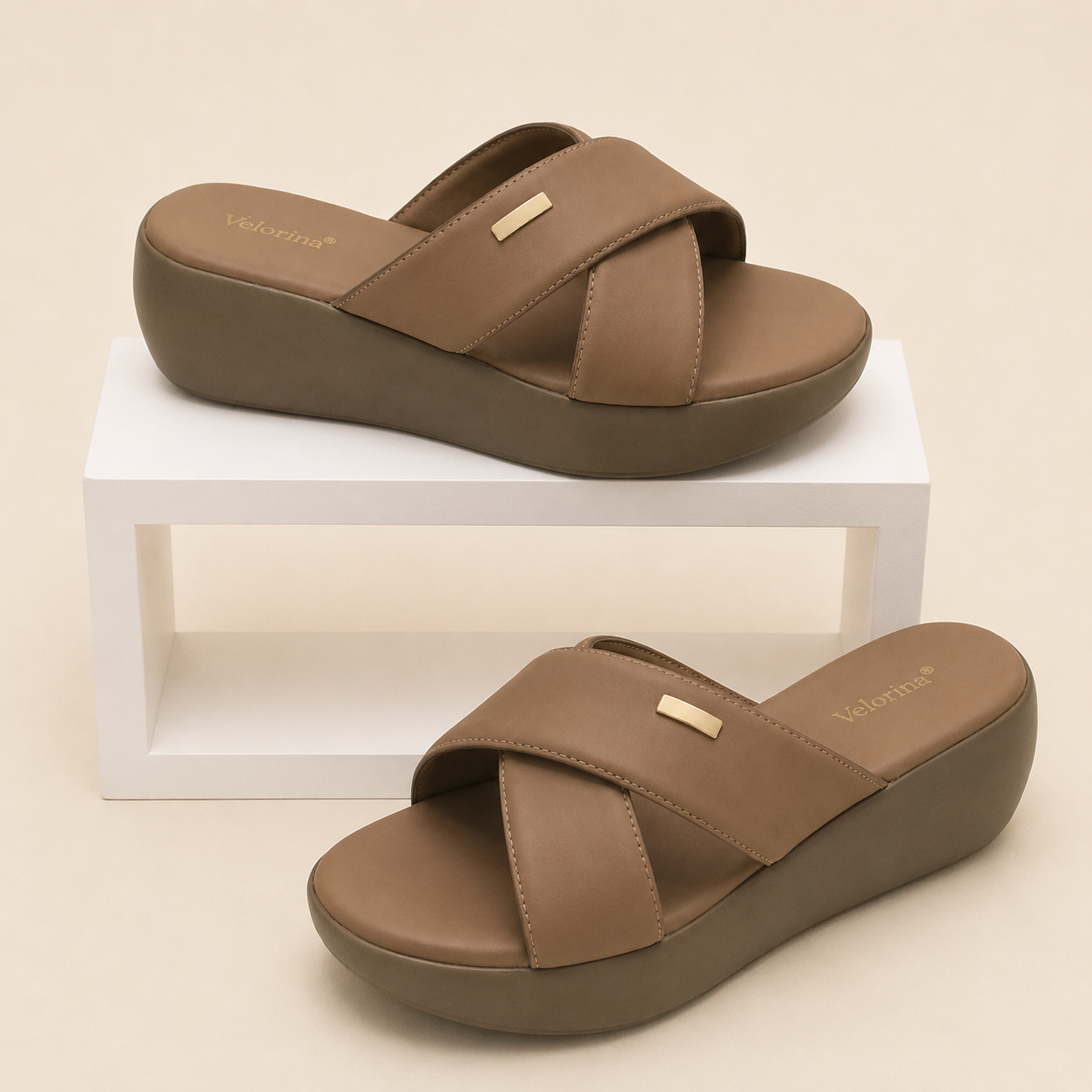 Velorina Women’s Comfort Wedge Slides – Stylish Casual Everyday Sandals