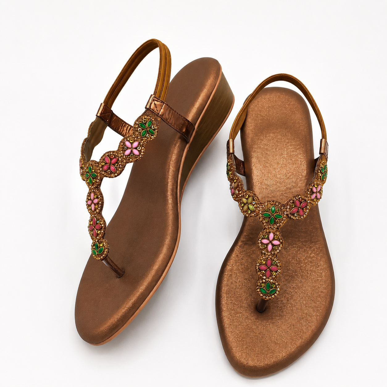 Velorina Women’s Embellished Toe Ring Flats – Elegant Casual Sandals