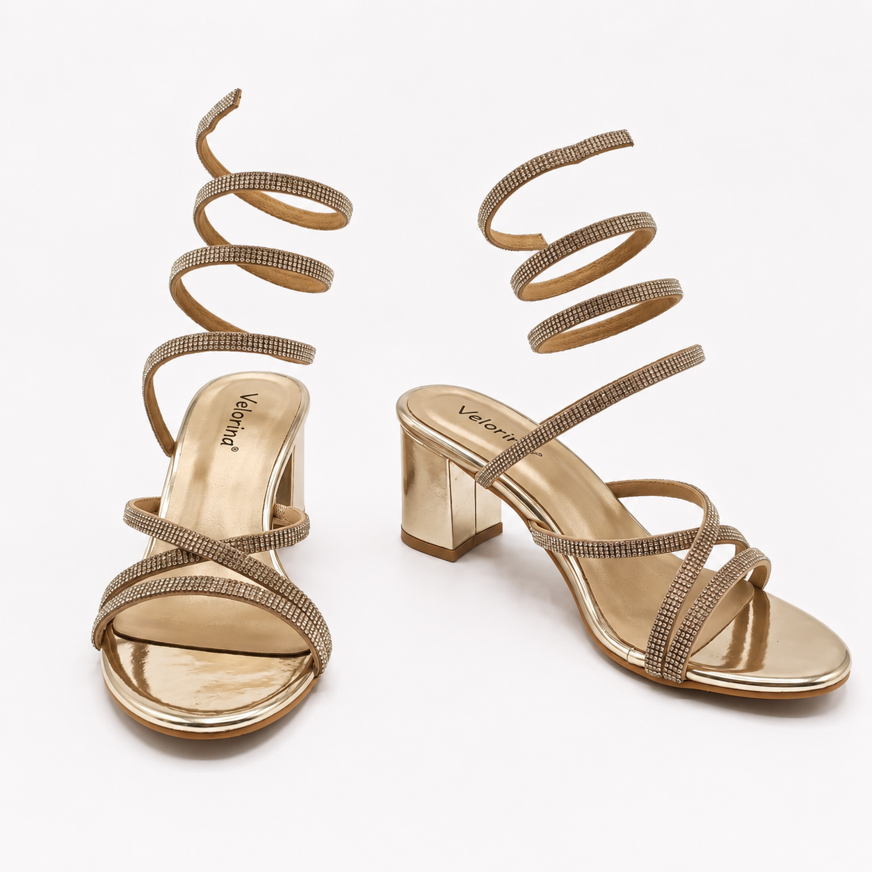 Velorina Women’s Lace-Up Block Heel Sandals – Premium Party Wear Heels