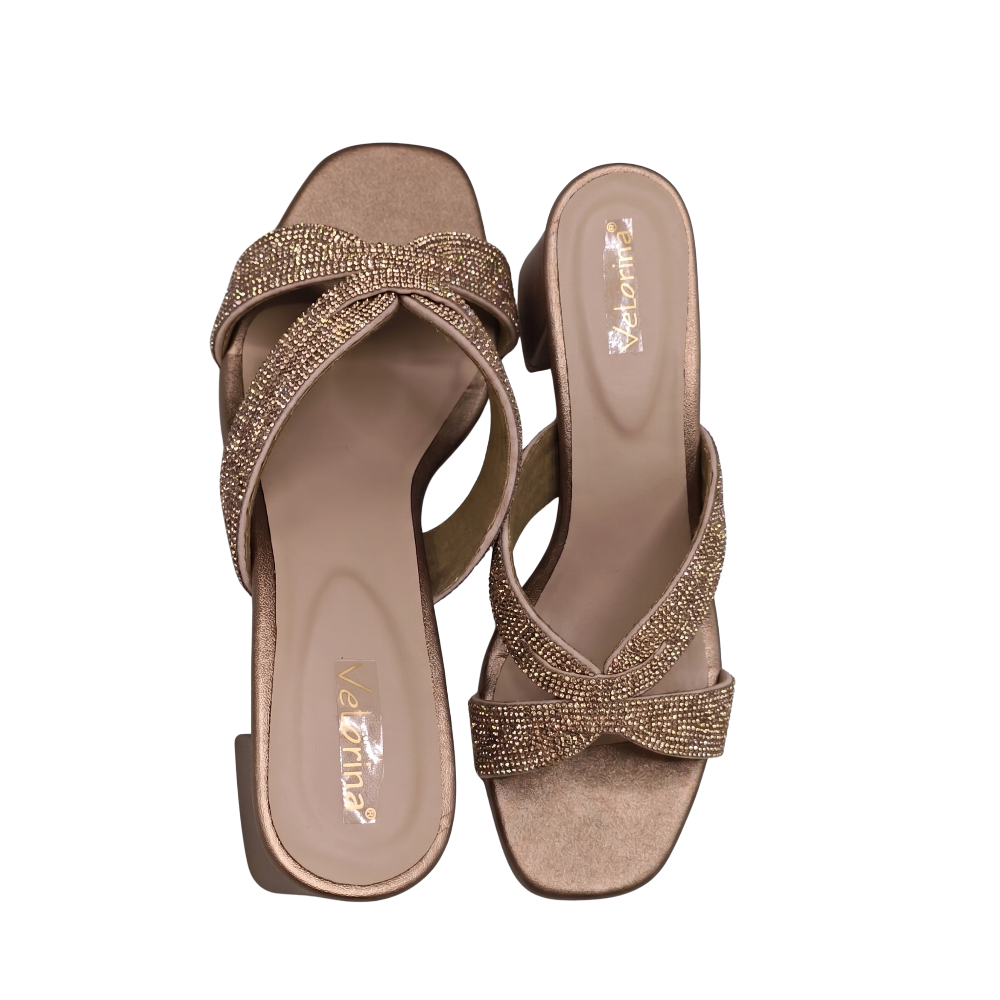 Velorina Women’s Glitter Block Heel Sandals – Elegant Party Wear Heels