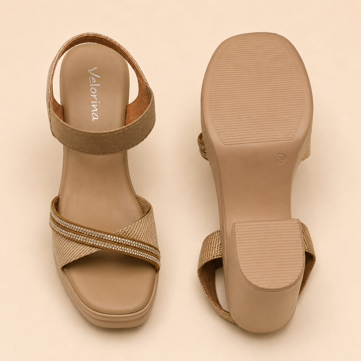 Velorina Women’s Elegant Block Heel Sandals – Stylish Party Wear Heels