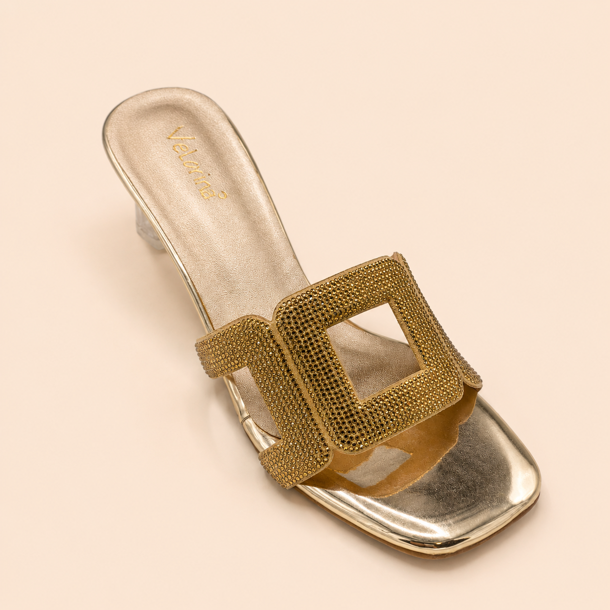 Velorina Women’s Transparent Heel Slides – Elegant Party Wear Sandals